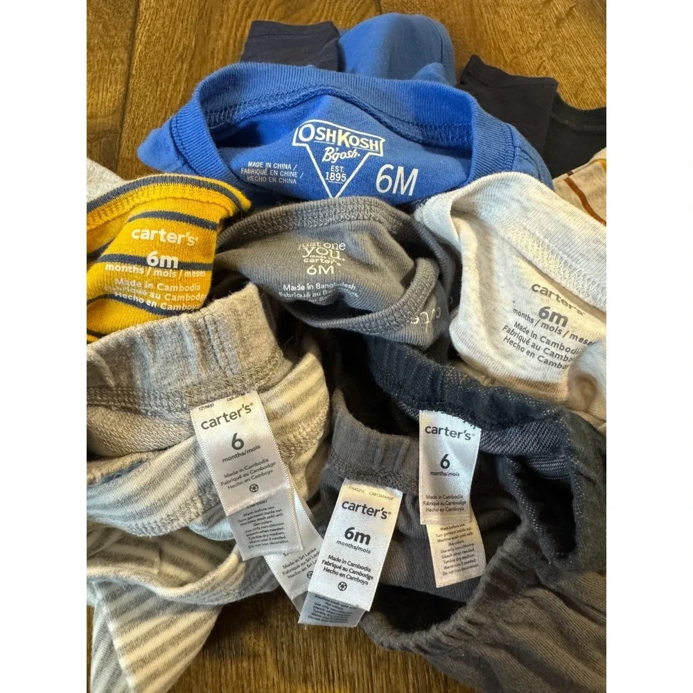 Carters Baby Clothes Boy 6 Months Pants Long Sleeved Bodysuit Shirts Outfits Lot